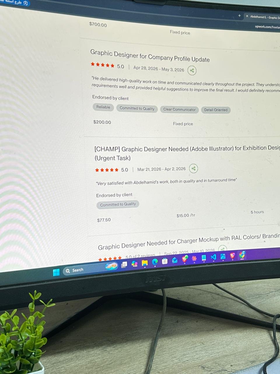 Upwork review screenshot 1