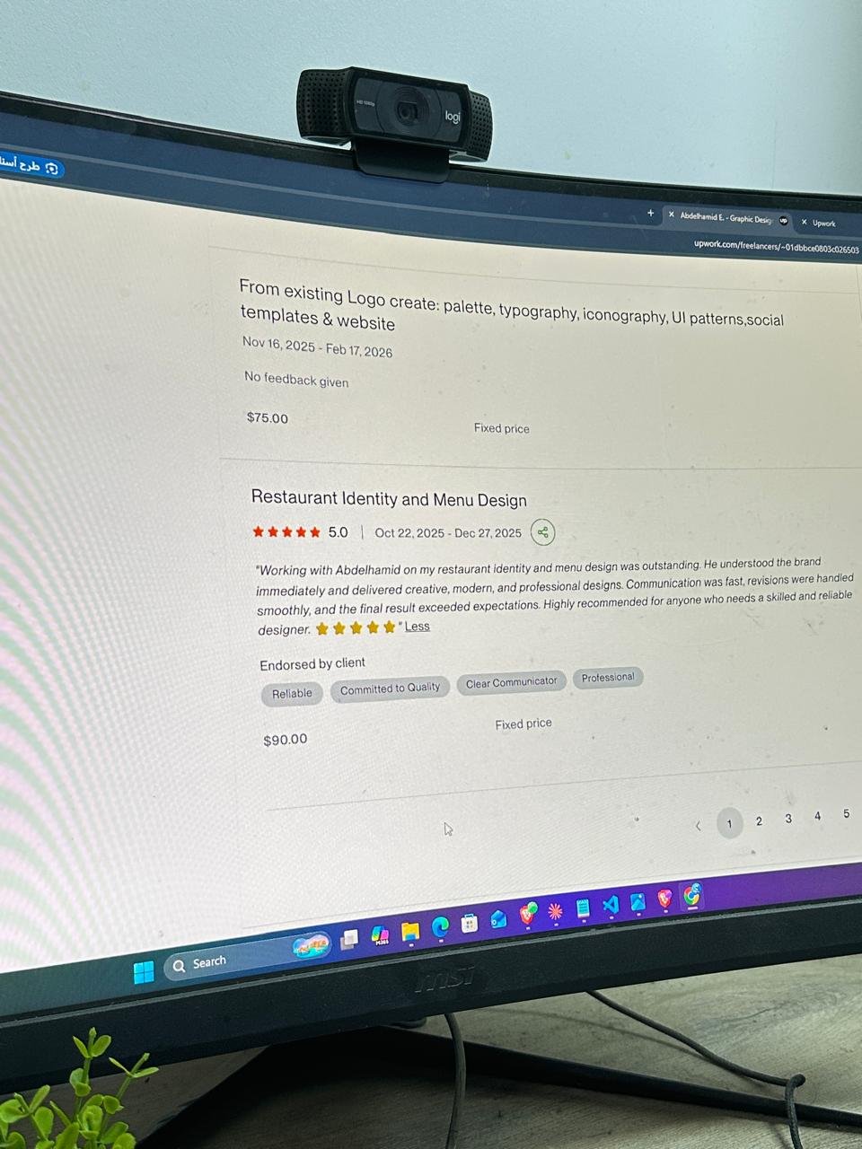 Upwork review screenshot 2